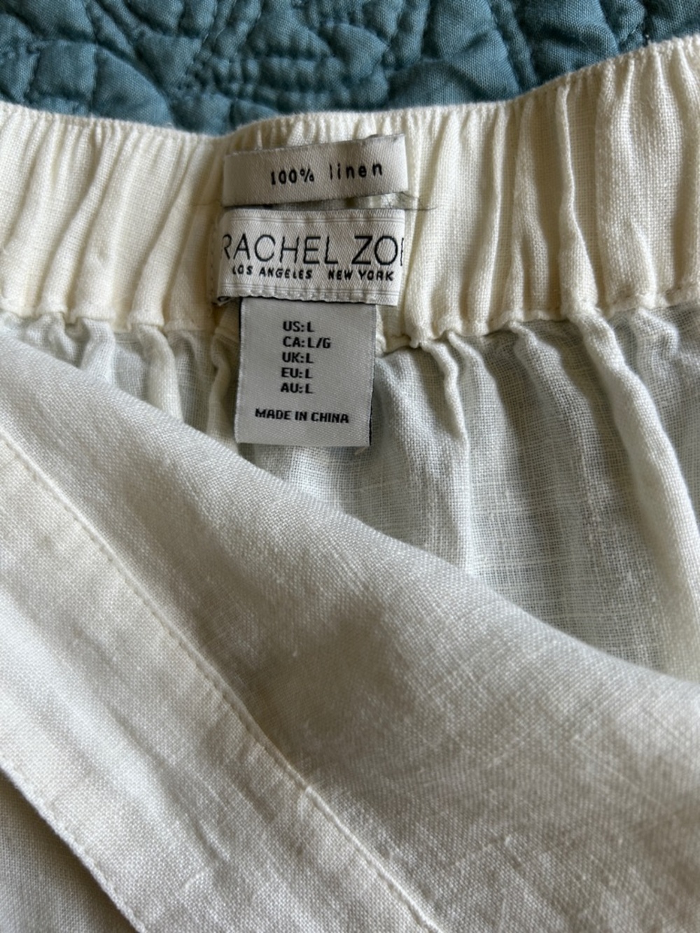 Rachel Zoe size L Striped Linen Midi Skirt in White, Lilac & Brown - Picture 6 of 6